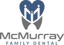 McMurray Family Dental logo featuring stylized tooth design in blue with text below.
